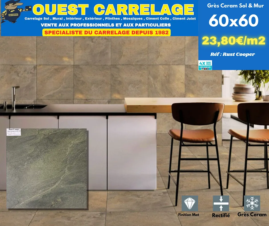 carrelage sol pierre MARRON