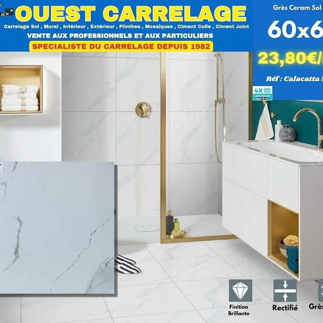 carrelage sol marbre BLANC