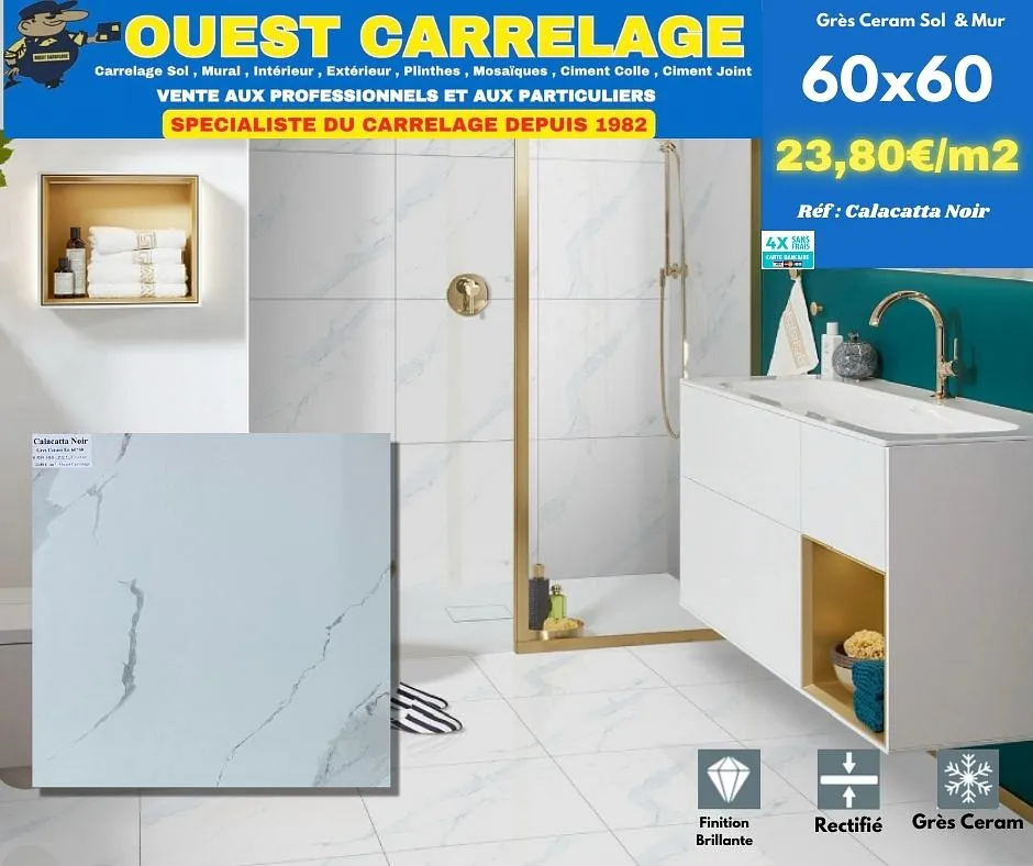 carrelage sol marbre BLANC