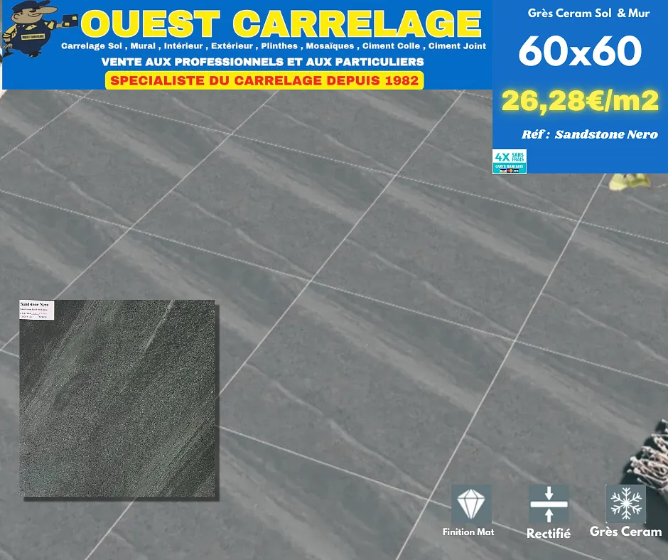 carrelage sol pierre noir