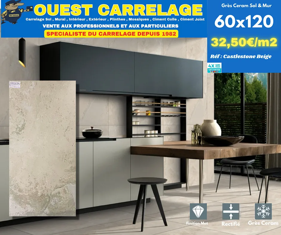 carrelage sol pierre BEIGE