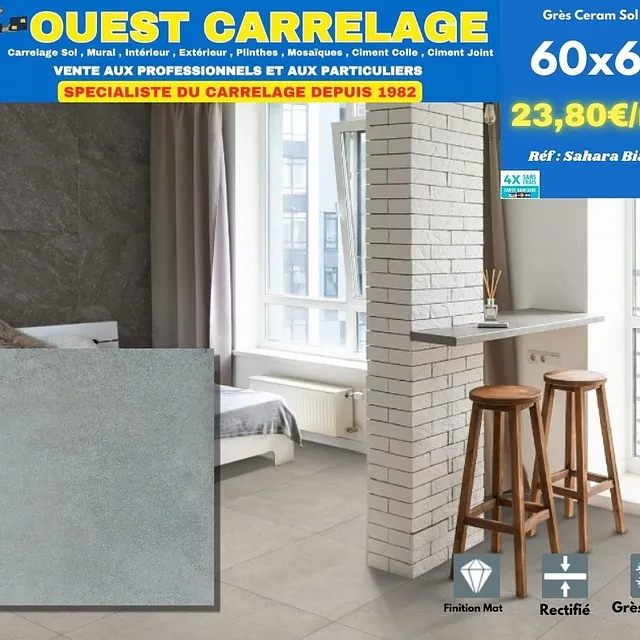 carrelage sol PIERRE BLANC