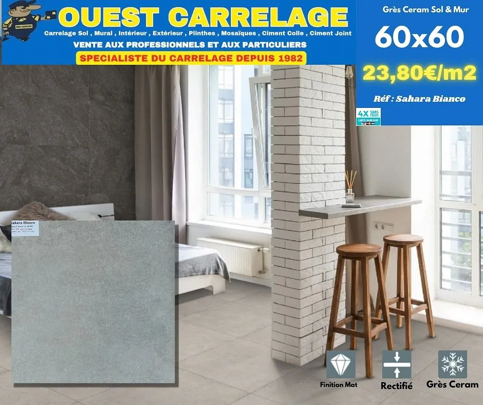 carrelage sol PIERRE BLANC