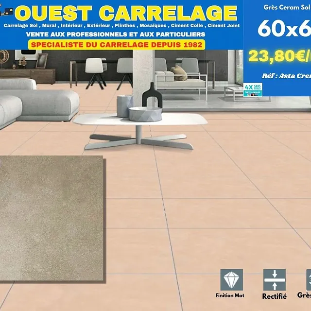 carrelage sol PIERRE BEIGE