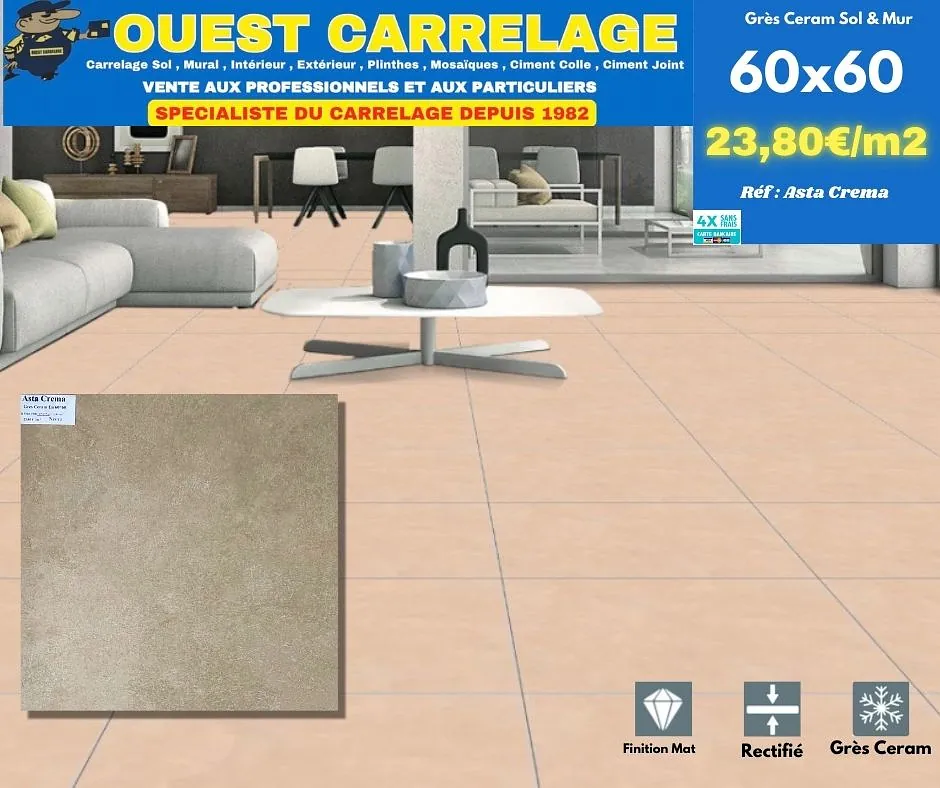 carrelage sol PIERRE BEIGE