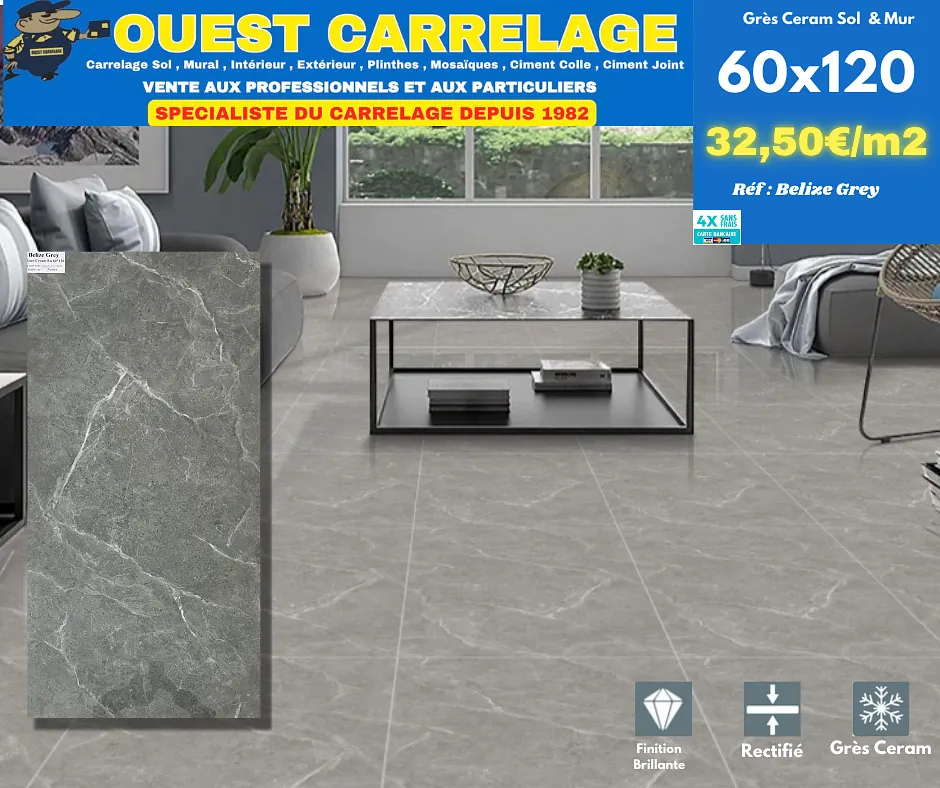 carrelage sol marbre GRIS