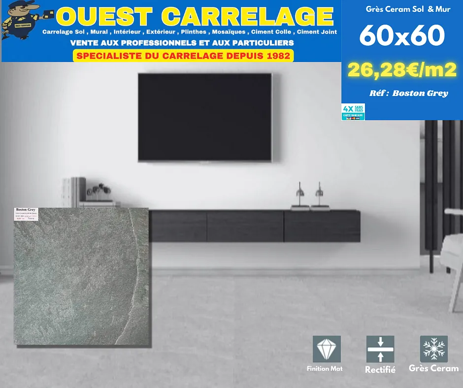 carrelage sol pierre GRIS
