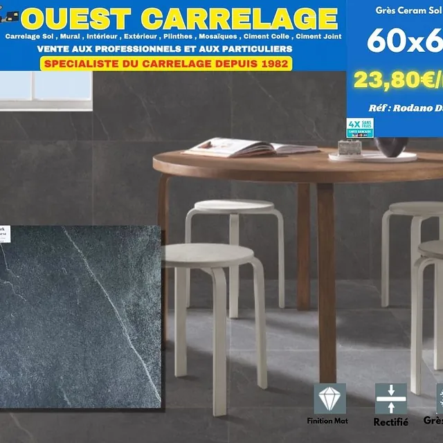 carrelage sol pierre NOIR