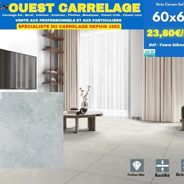 carrelage sol PIERRE GRIS