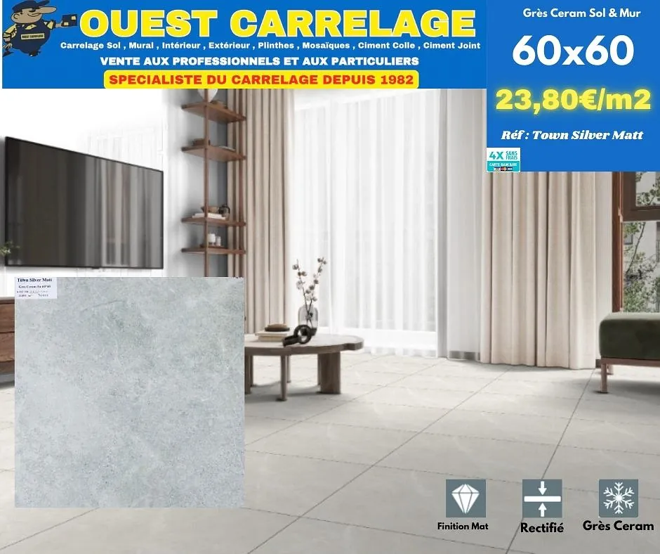 carrelage sol PIERRE GRIS