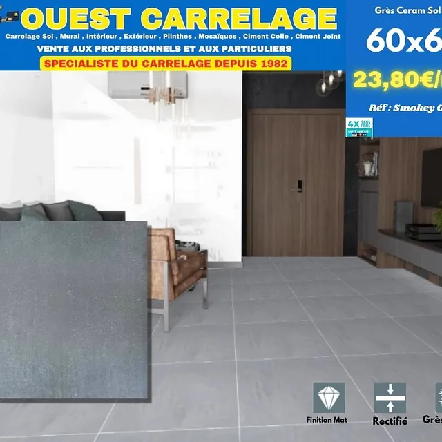 carrelage sol PIERRE GRIS