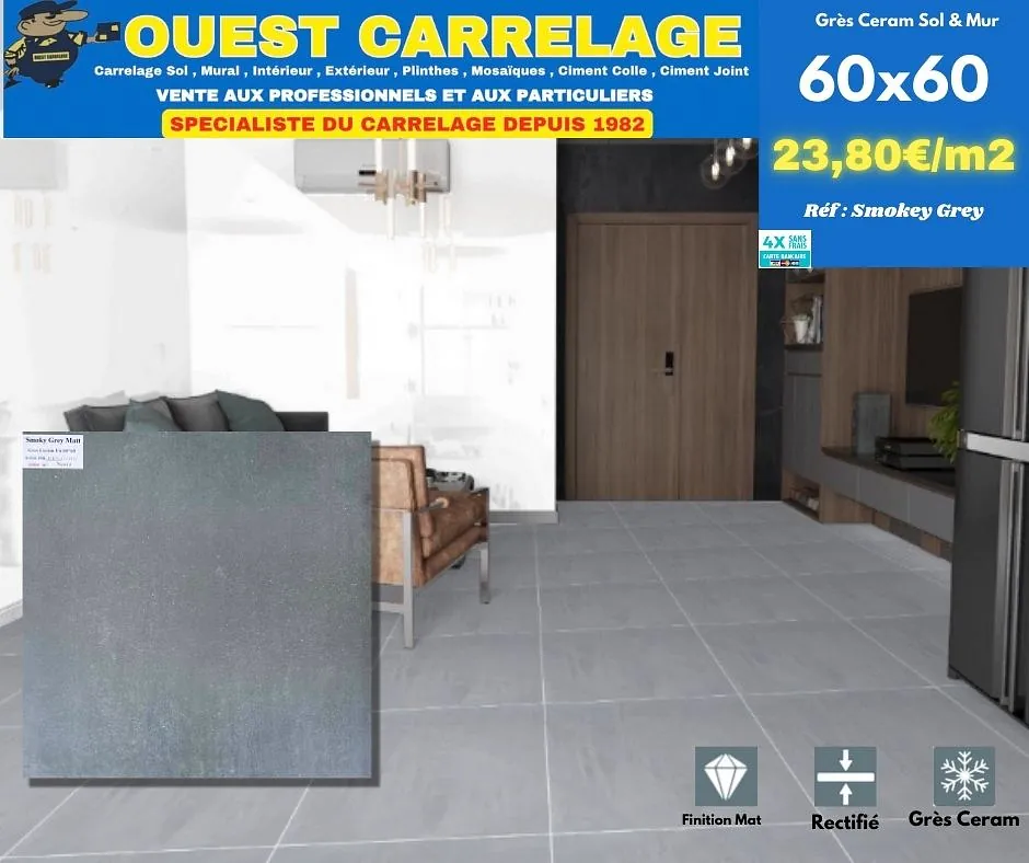 carrelage sol PIERRE GRIS