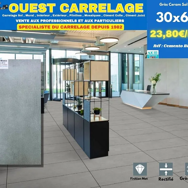 carrelage sol beton blanc