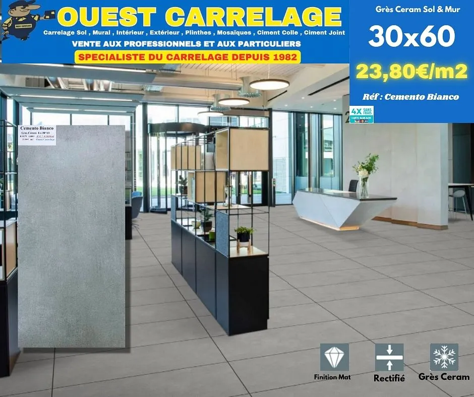 carrelage sol beton blanc