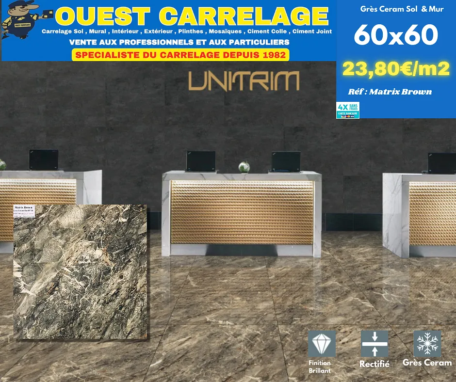 carrelage sol marbre MARRON