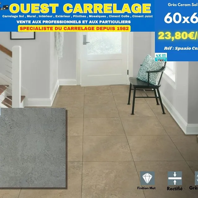 carrelage sol PIERRE BEIGE