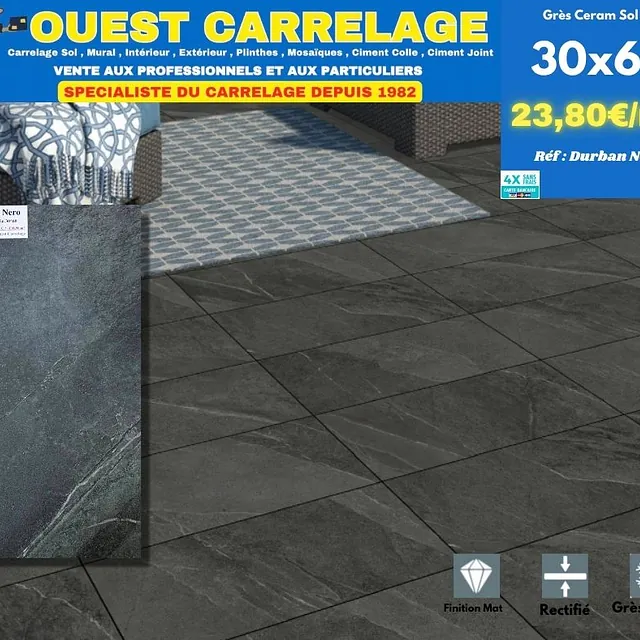 carrelage sol pierre NOIR