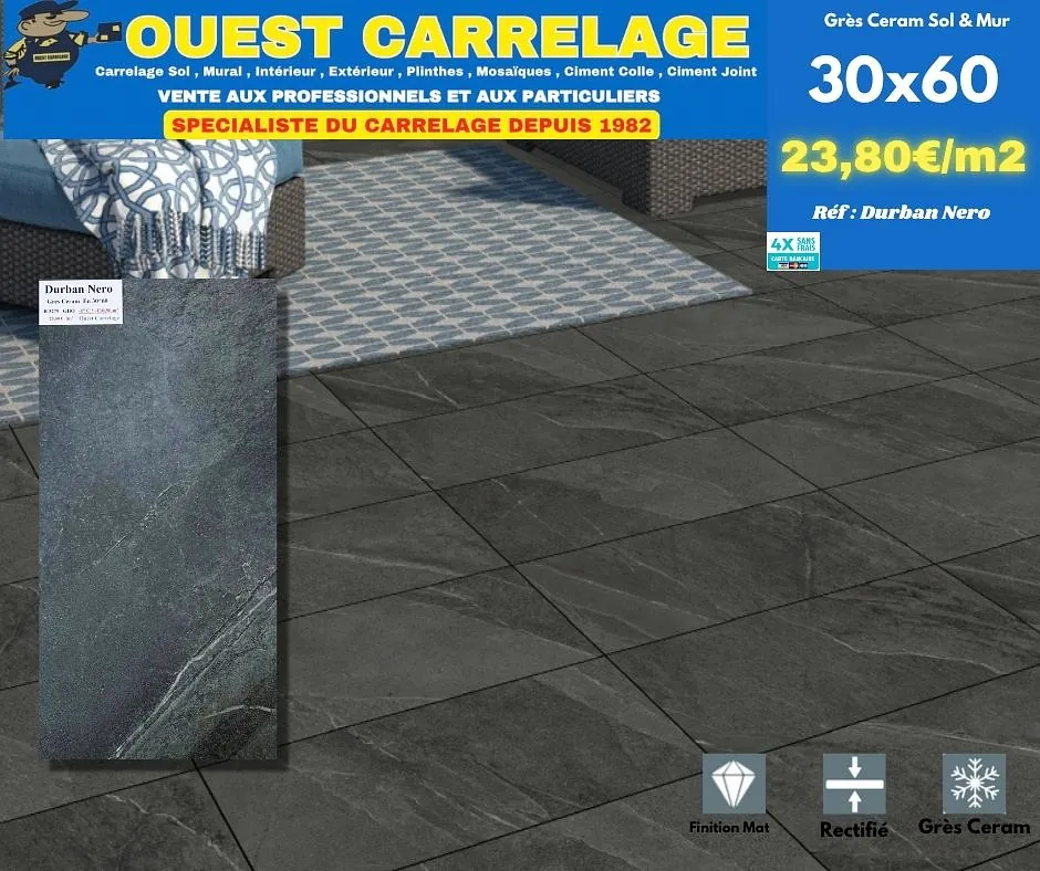carrelage sol pierre NOIR