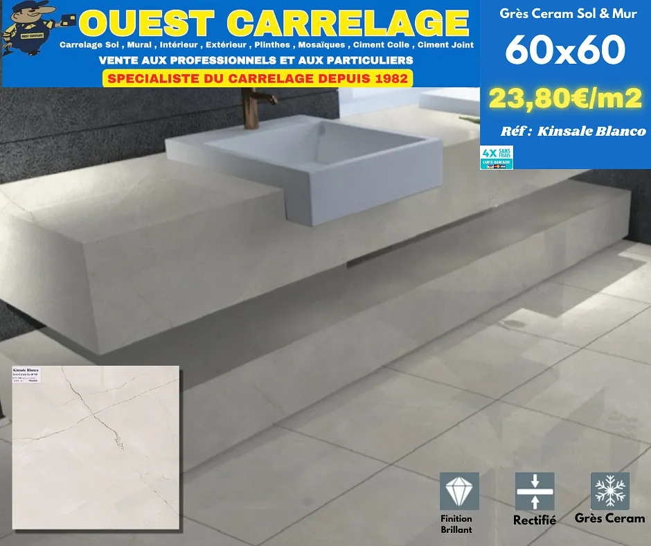 carrelage sol marbre BLANC