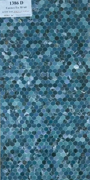 CARRELAGE MURAL MOTIF BLEU