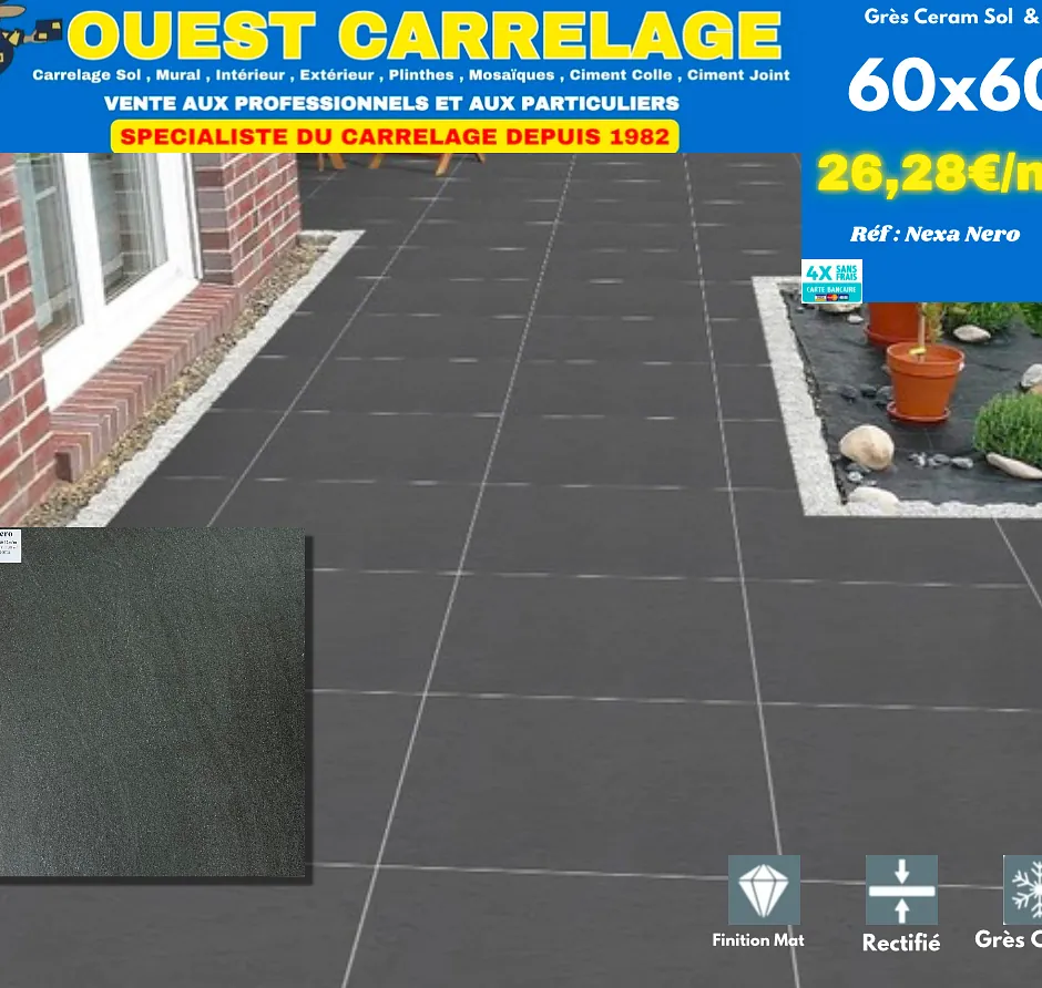 carrelage sol pierre noir