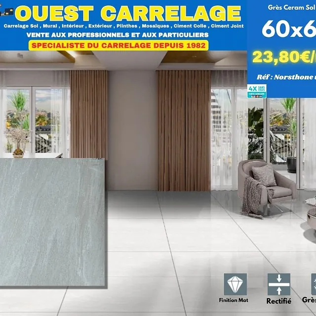 carrelage sol PIERRE BLANC
