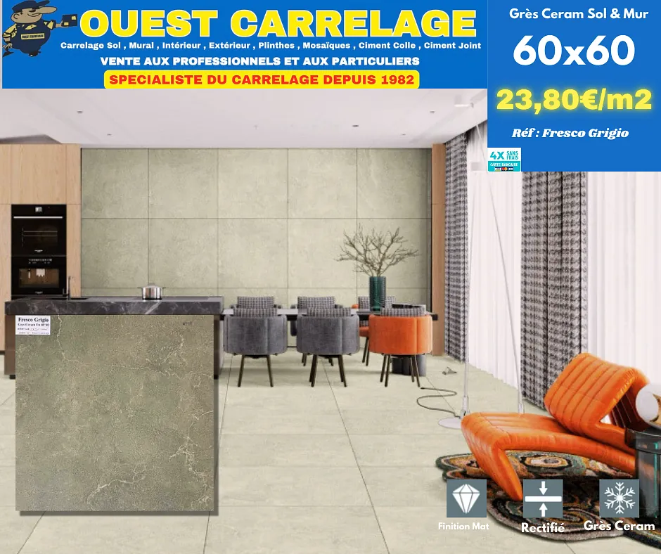 carrelage sol pierre GRIS