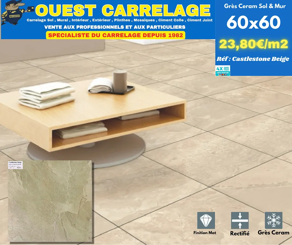 carrelage sol pierre BEIGE