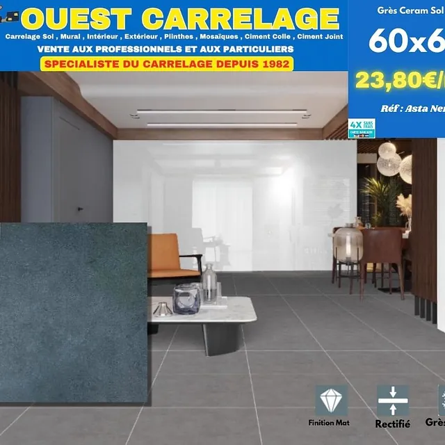 carrelage sol PIERRE GRIS