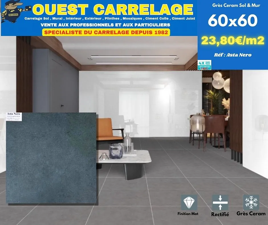 carrelage sol PIERRE GRIS