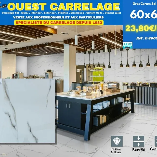 carrelage sol marbre BLANC