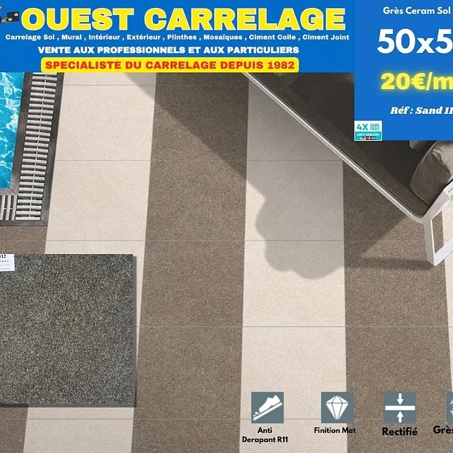 carrelage sol pierre MARRON