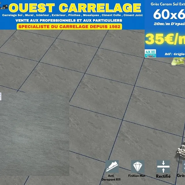 carrelage sol pierre GRIS