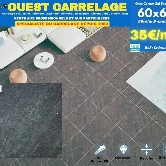 carrelage sol pierre noir