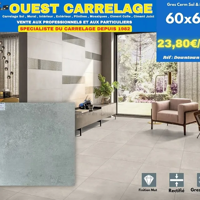 carrelage sol PIERRE GRIS