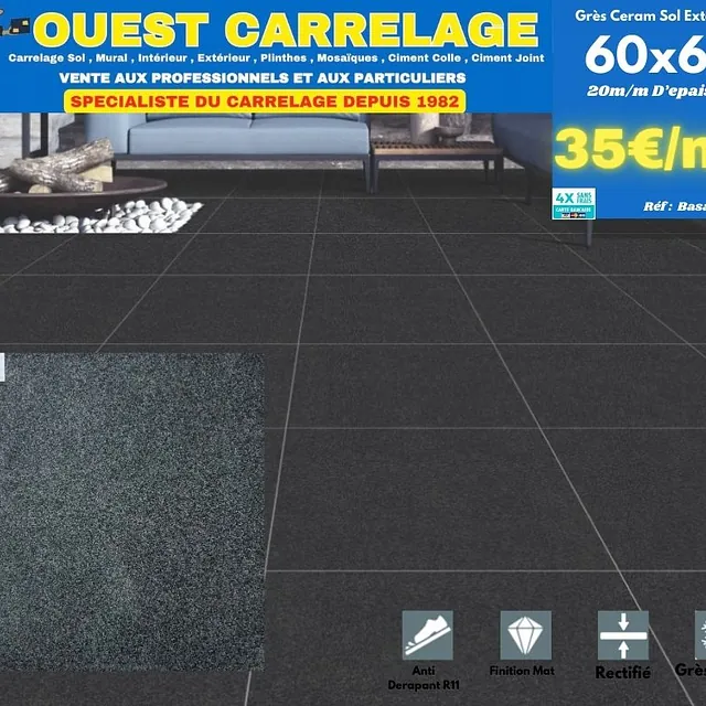 carrelage sol pierre noir