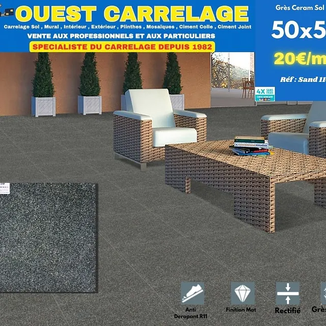 carrelage sol pierre NOIR