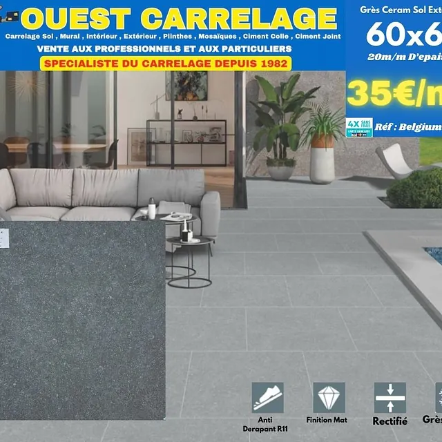 carrelage sol pierre GRIS