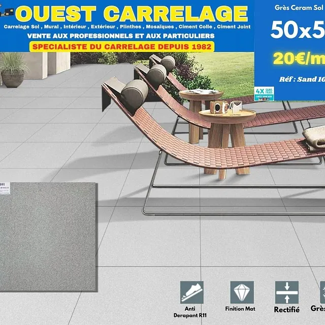 carrelage sol pierre GRIS