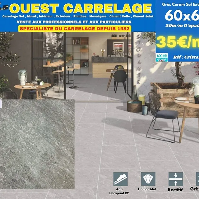 carrelage sol pierre GRIS