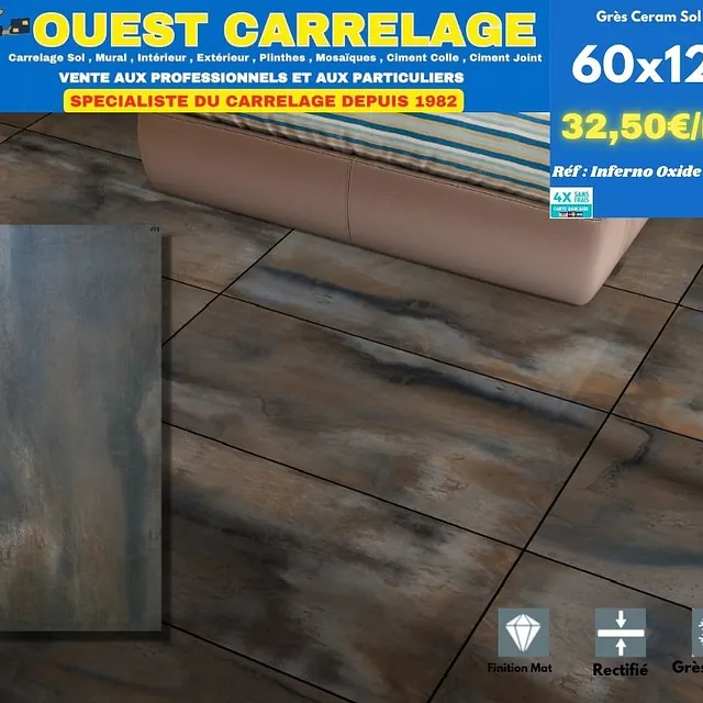 carrelage sol EFFET METAL
